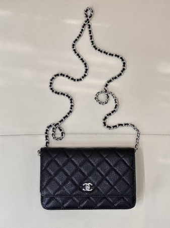 Ch*el woc classic wallet on chain 13x19cm