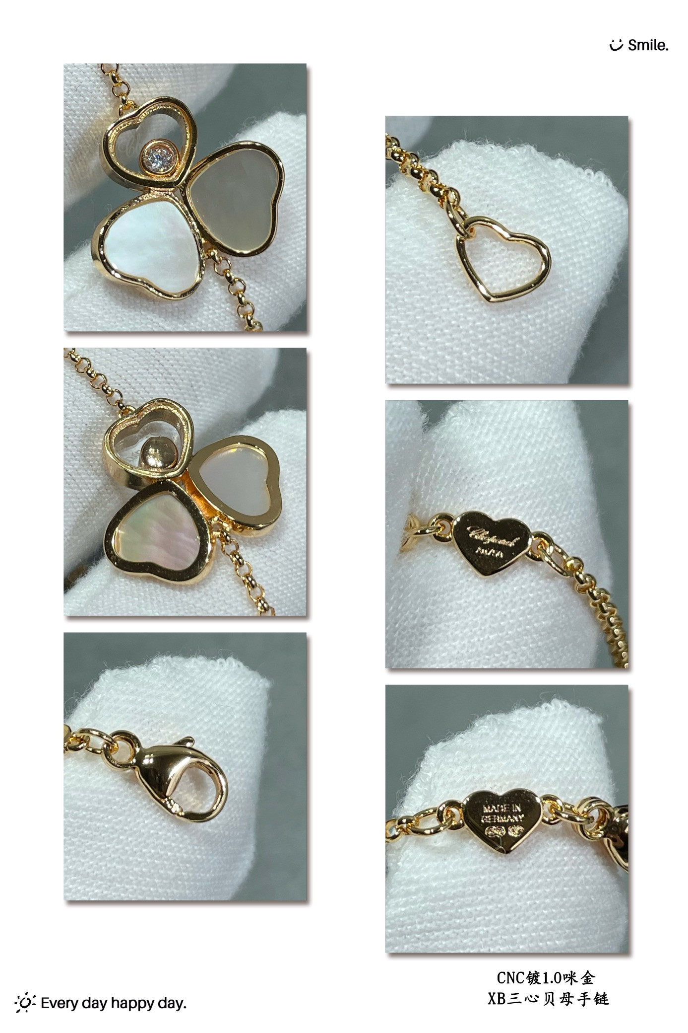 Chopard Three Heart Mother of Pearl Bracelet