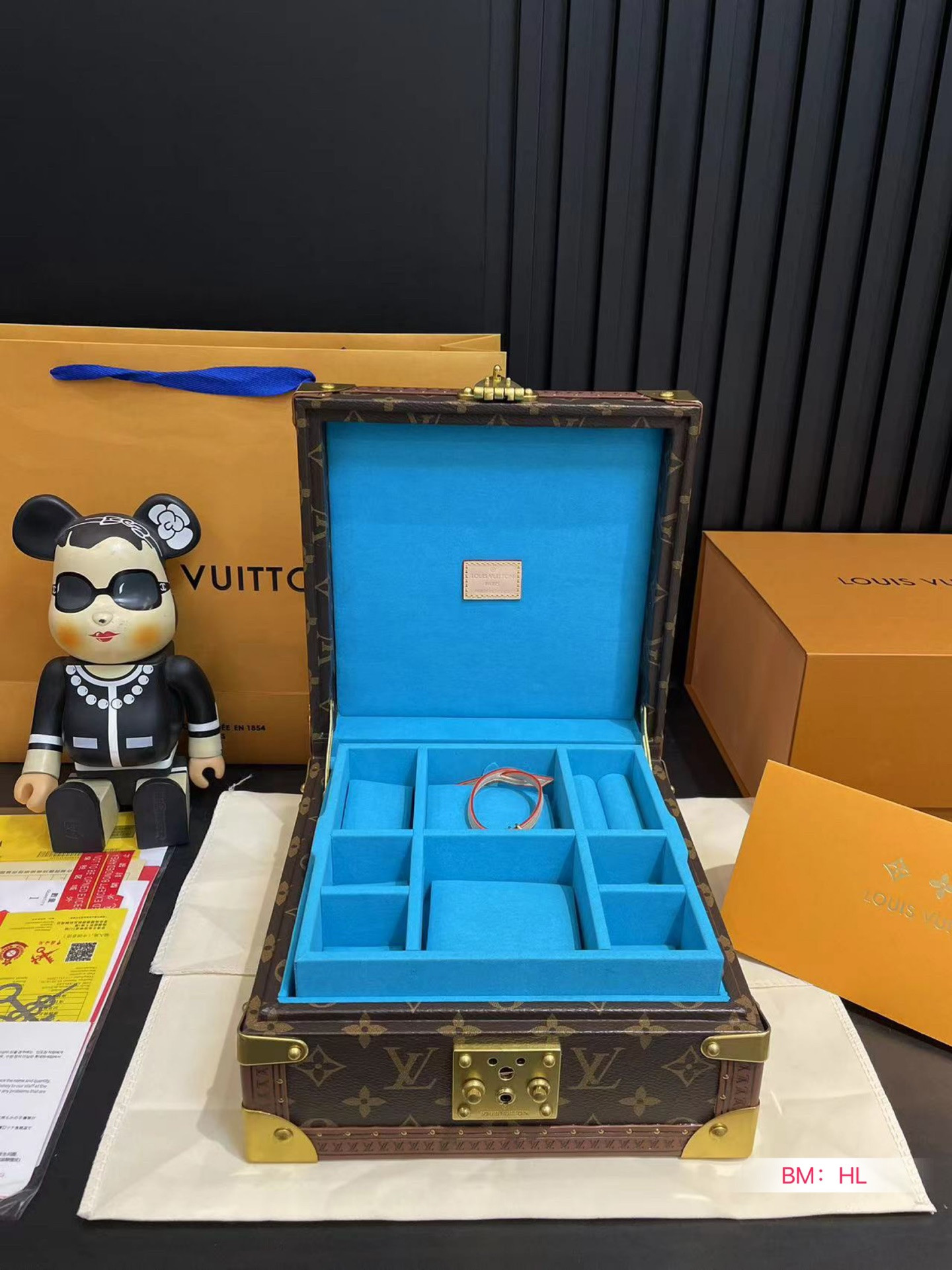 LV M13513 Jewelry Box blue 9.4 x 4.9 x 9.4 inches