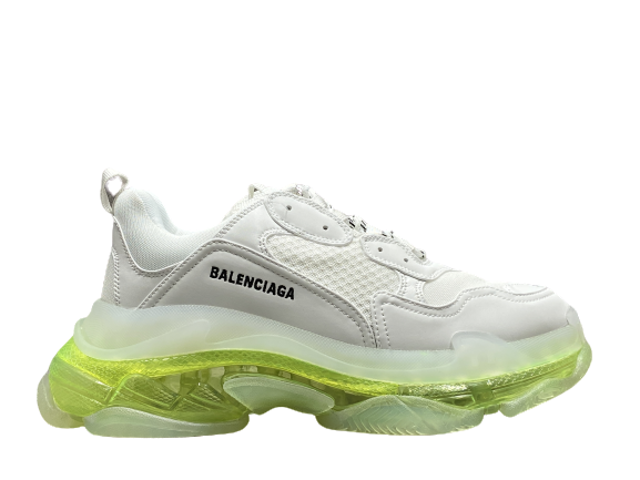 Balenciga Triple S White Green Clear Sole