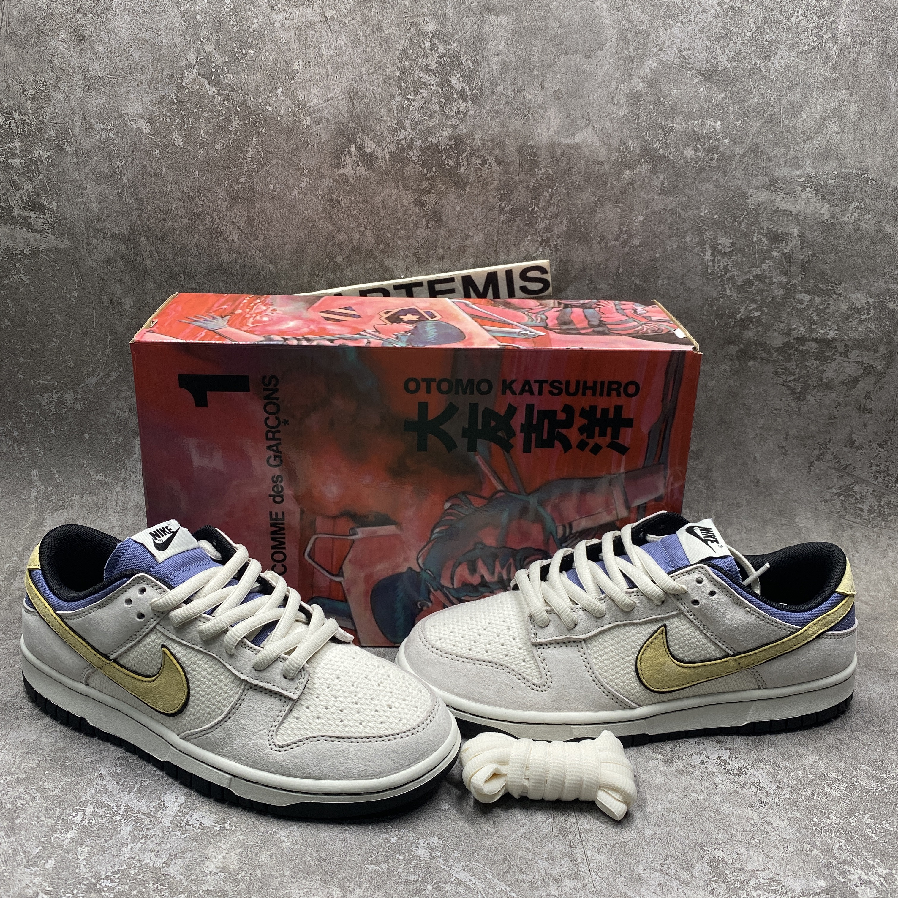 oT0mo katsuhiro x nike sb dunk low steamboy ost yellow blue