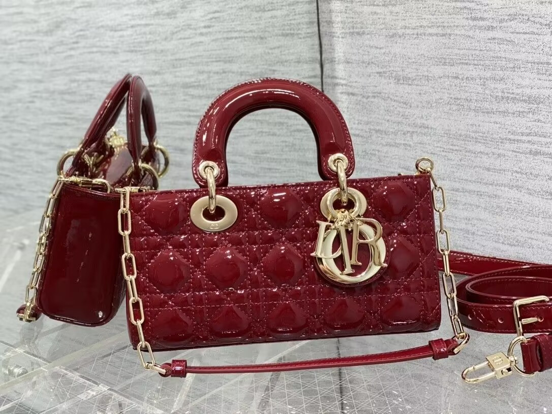 D*or small lady d-joy bag red 22x6x12cm