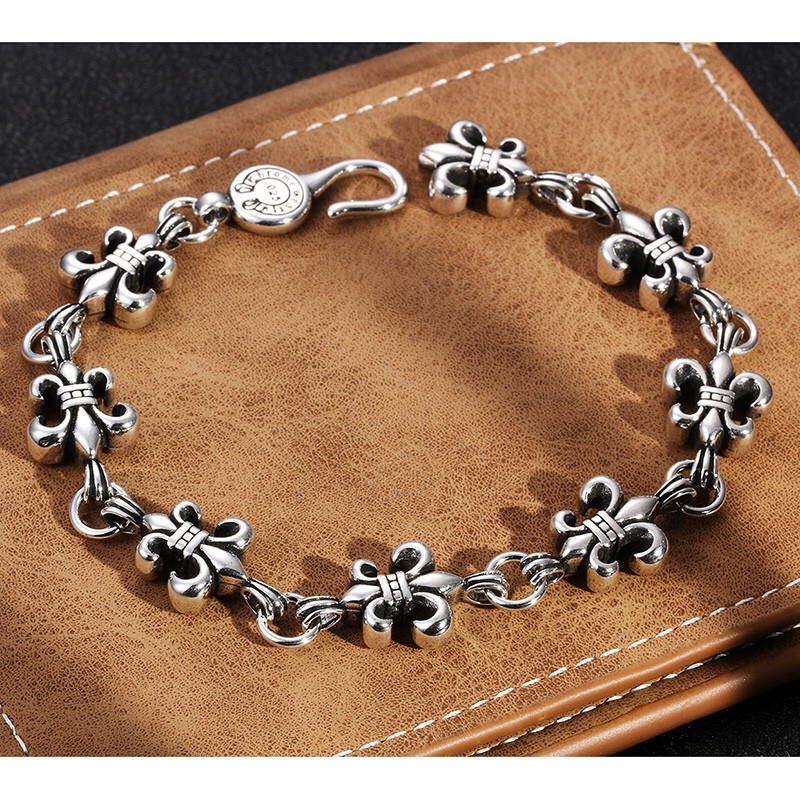 Ch**me He**ts scout flower bracelet, unisex material: 925 sterling silver
