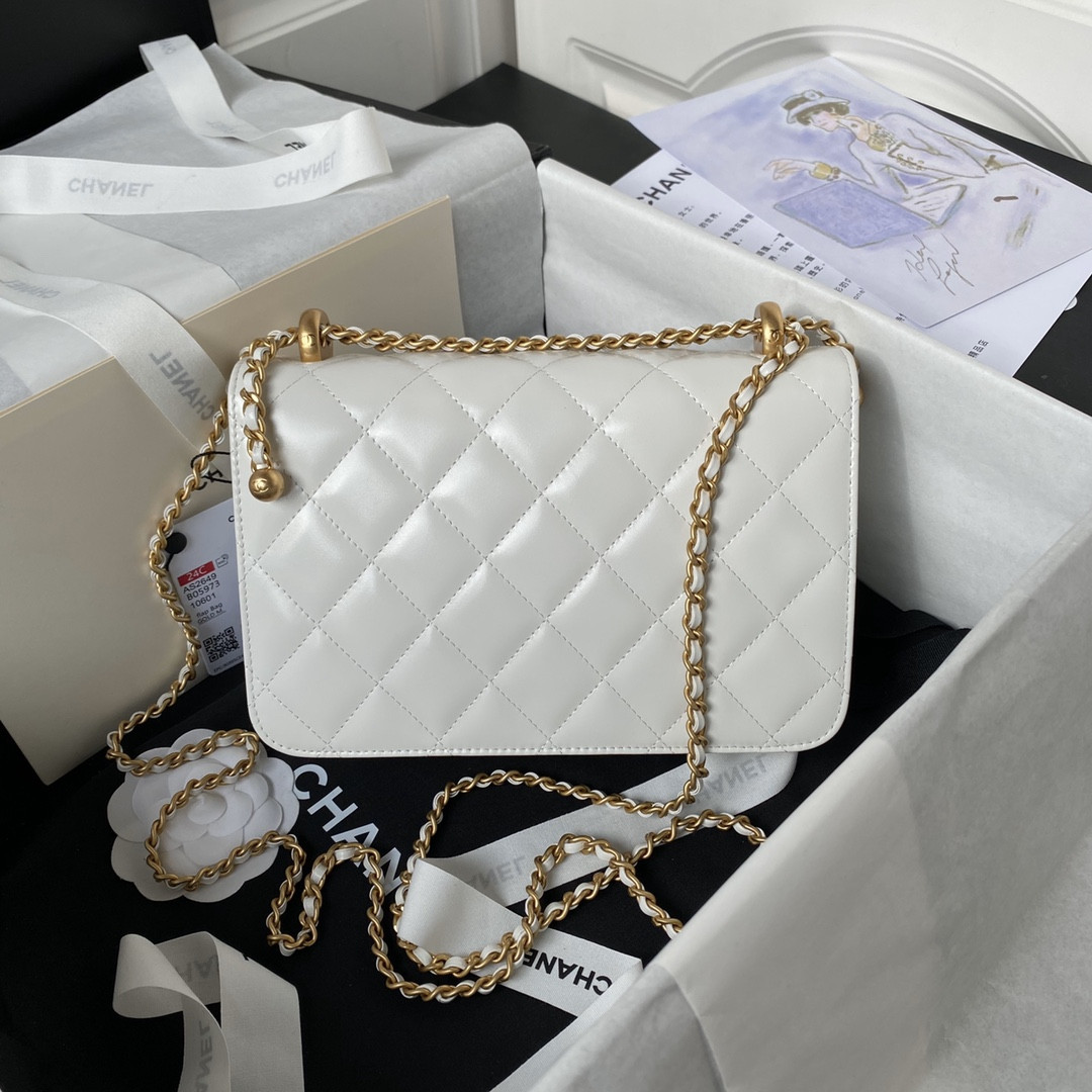 Ch*el small 24c flap bag  as2649 22×14.5×8cm