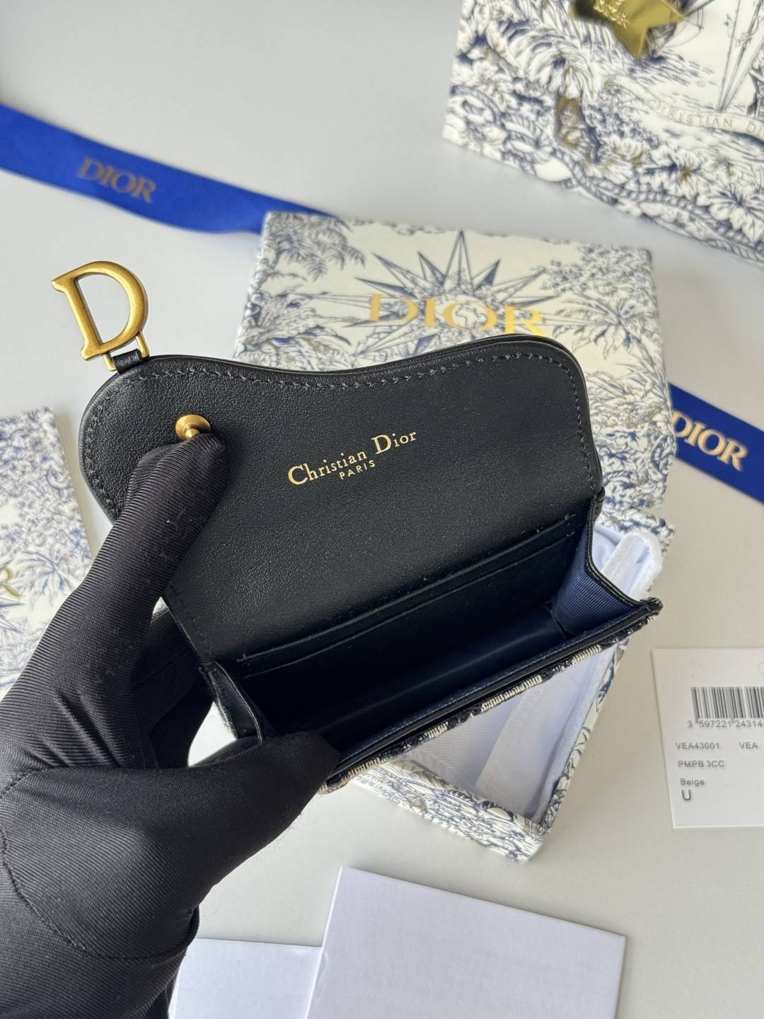 D*or saddle bloom card holder 11x7.5x3cm