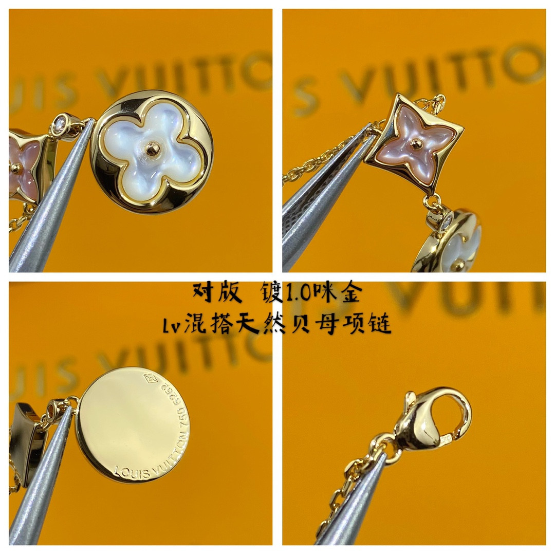 l0*is V*t0n two-flower mandarin duck necklace
