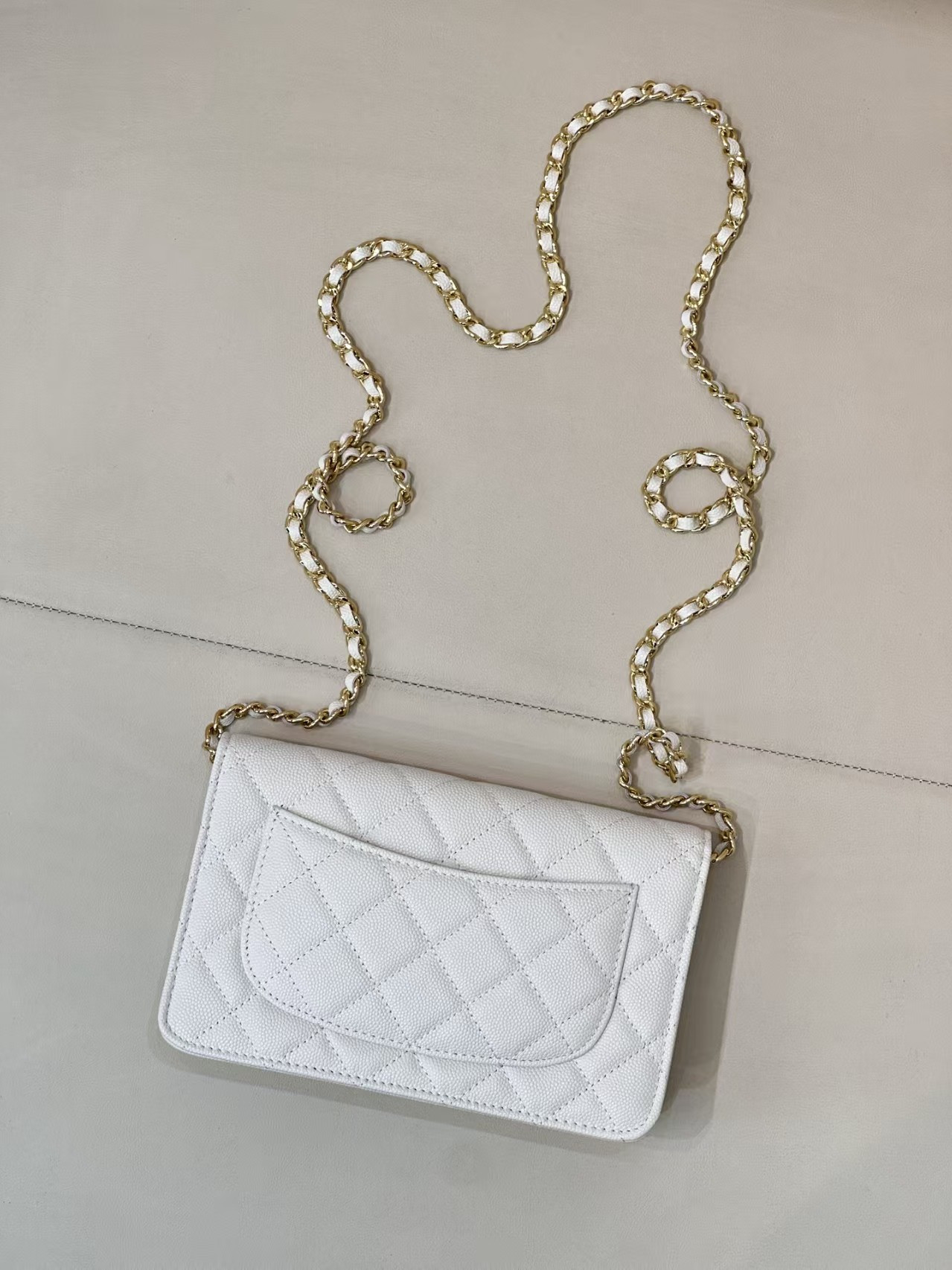 Ch*el woc classic wallet on chain 13x19cm