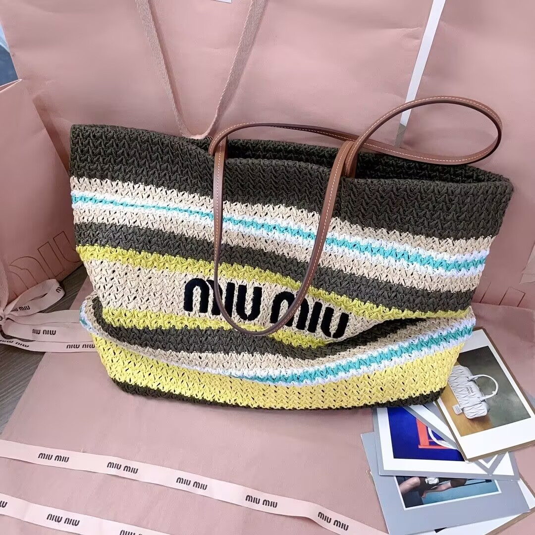 M1v M1v raffia-effect woven tote bag 40x34x16cm
