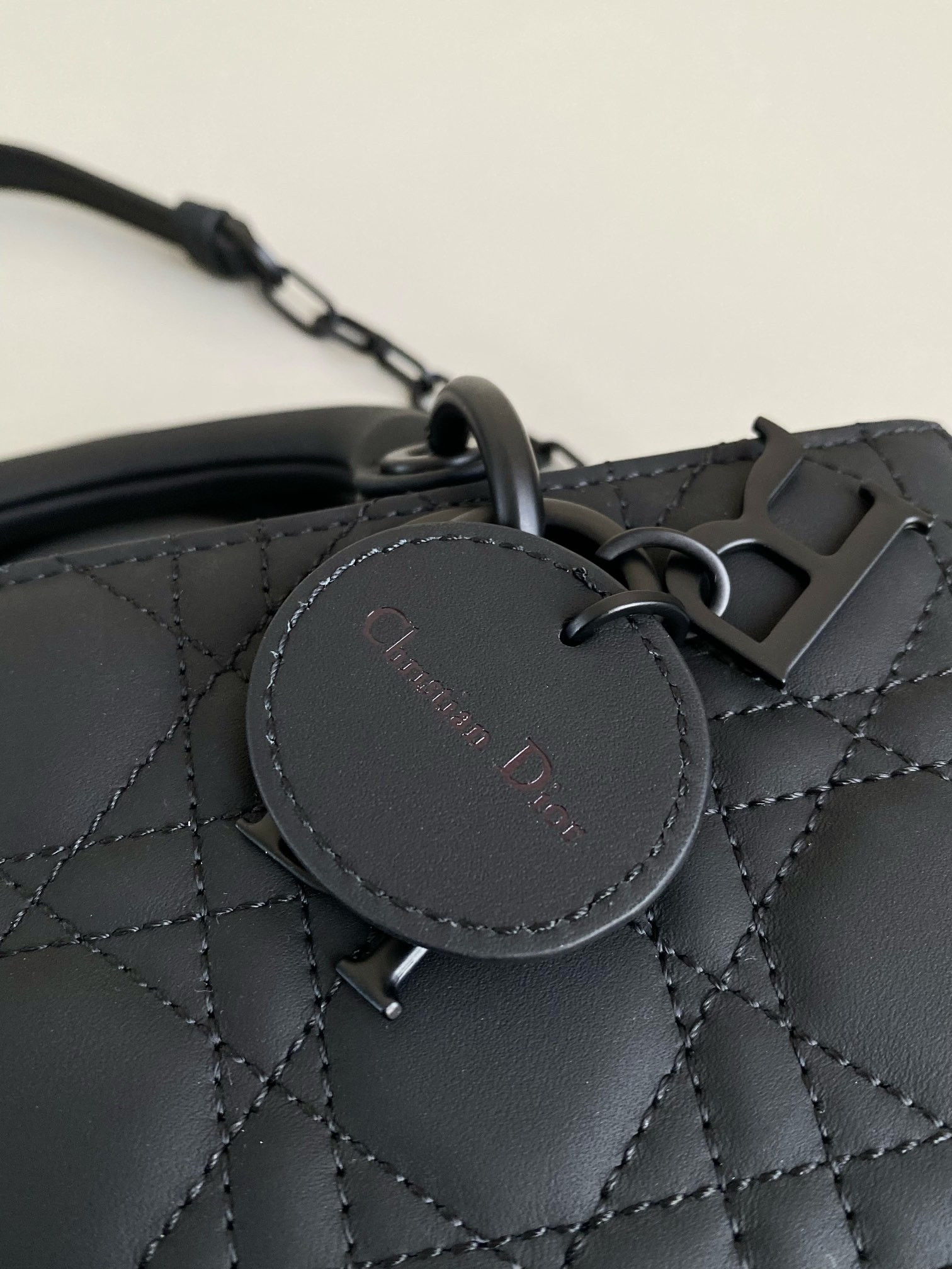 D*or small lady d-joy bag ultramatte black cannage calfskin