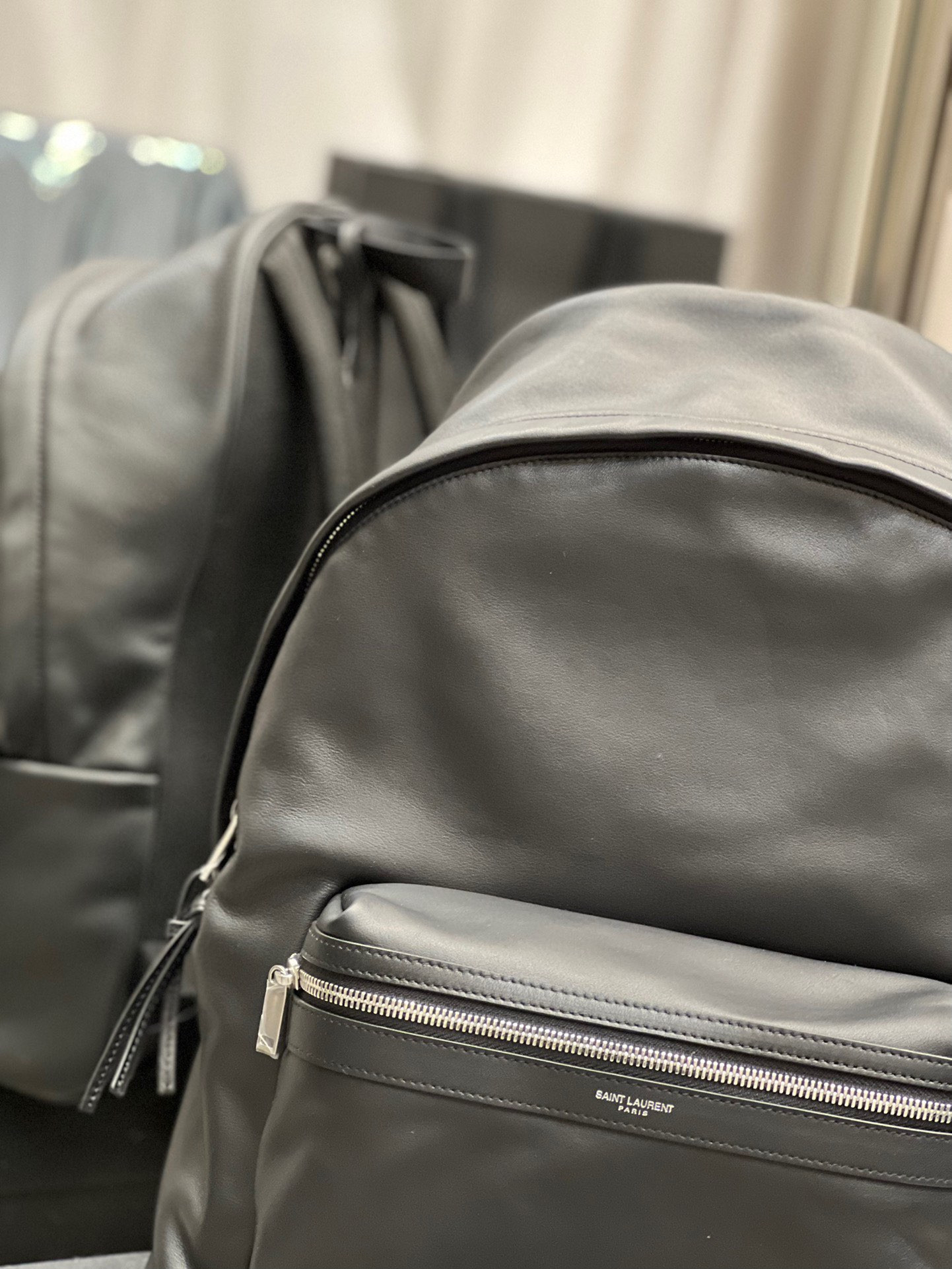 Y*L city backpack in canvas, nylon and leather   31 x 41 x 22 cm  12.2 x 16.1 x 8.6 inches