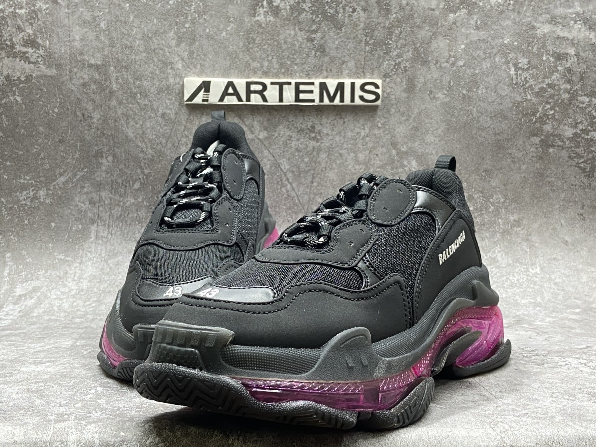 Balenciga Triple S Black Purple Clear Sole