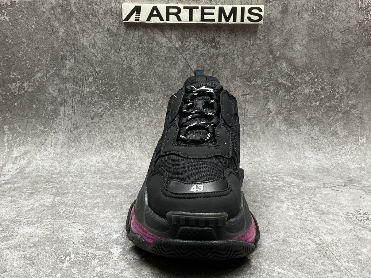 Balenciga Triple S Black Purple Clear Sole