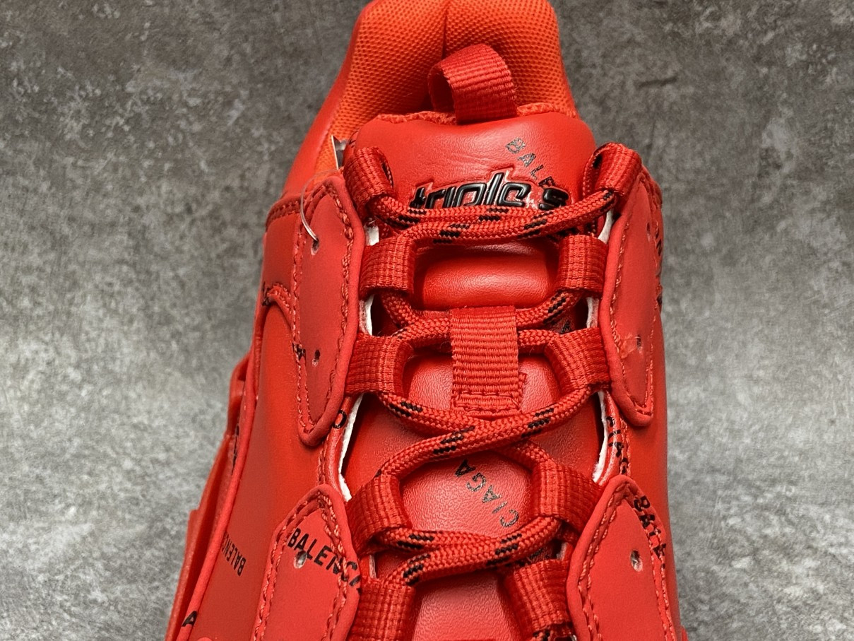 Balenciga Triple S Allover Logo Red
