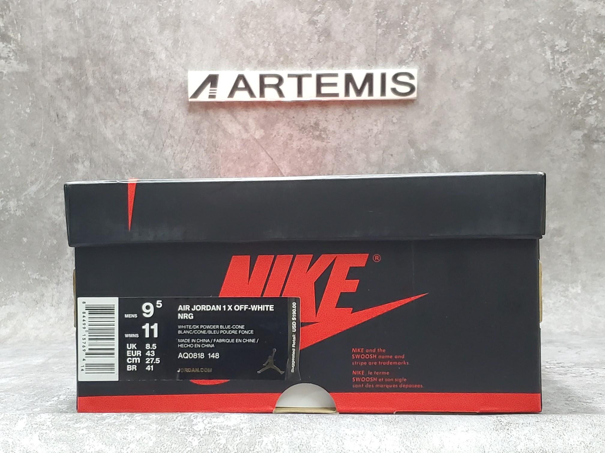 Air Jordan 1 Retro High Off-White University Blue