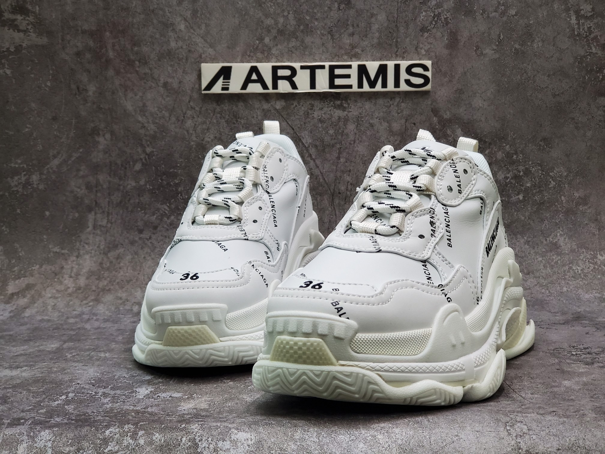 Balenciga Triple S Allover Logo White