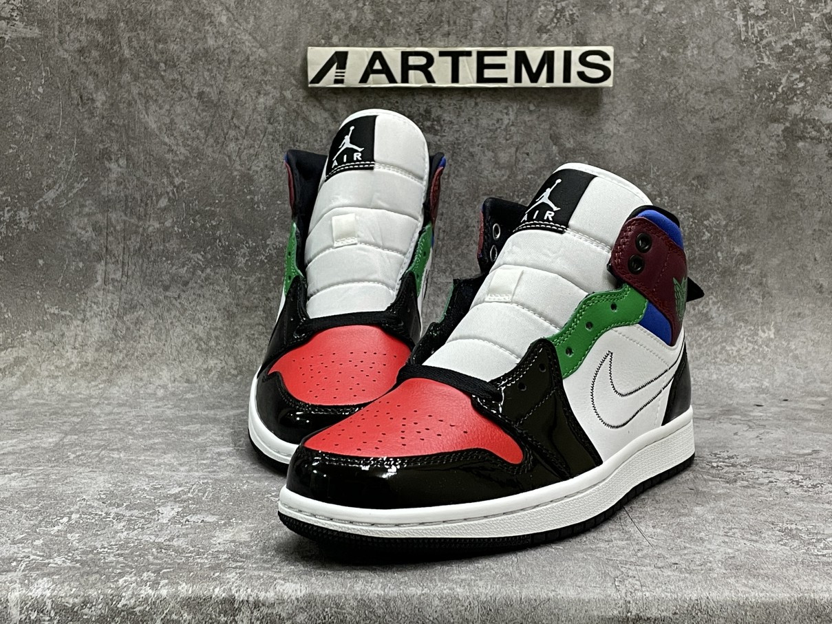 Air Jordan 1 Mid SE Black White Multi-Color