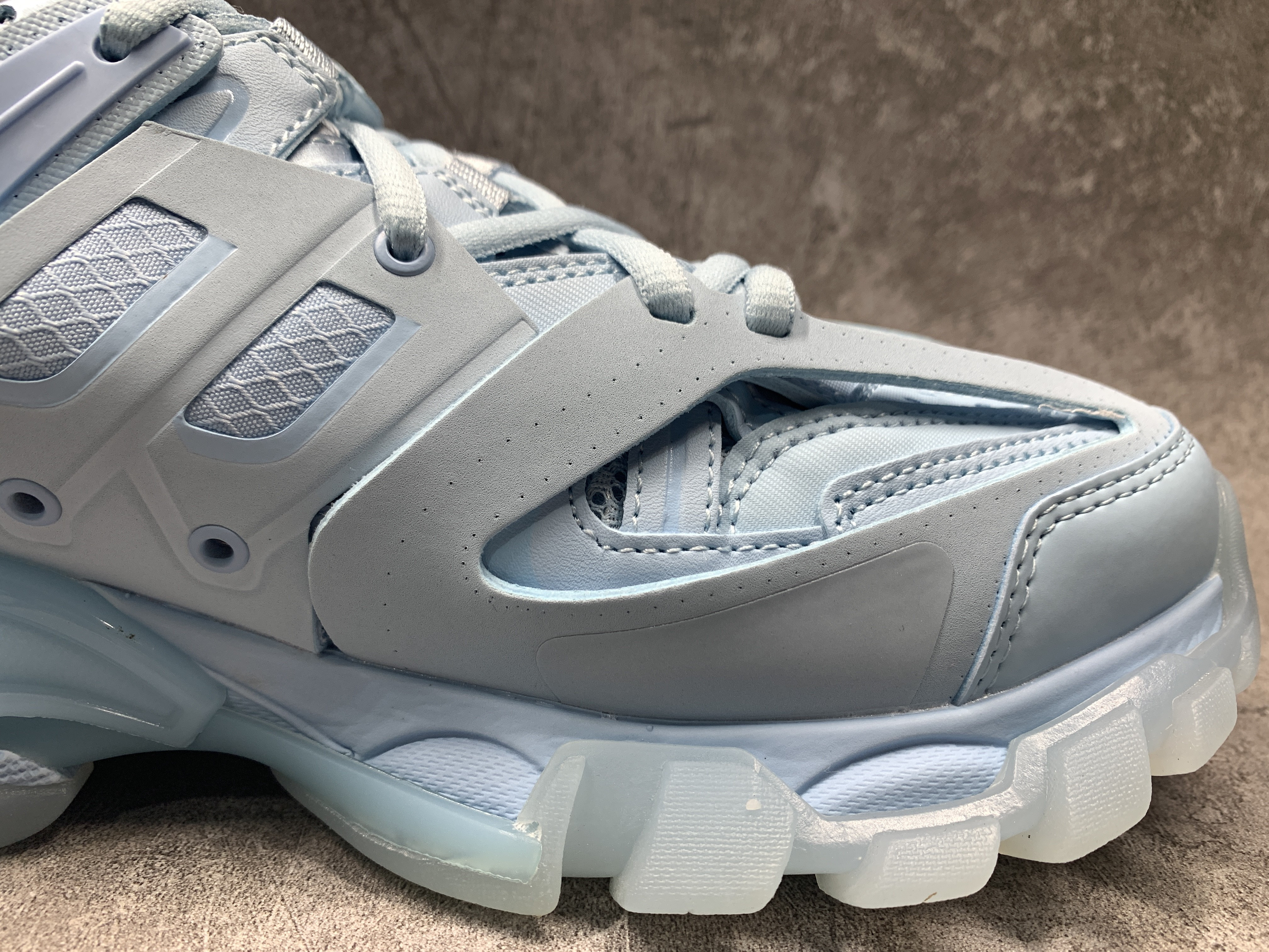 Balenciga Track Sneaker Clear Sole Light Blue