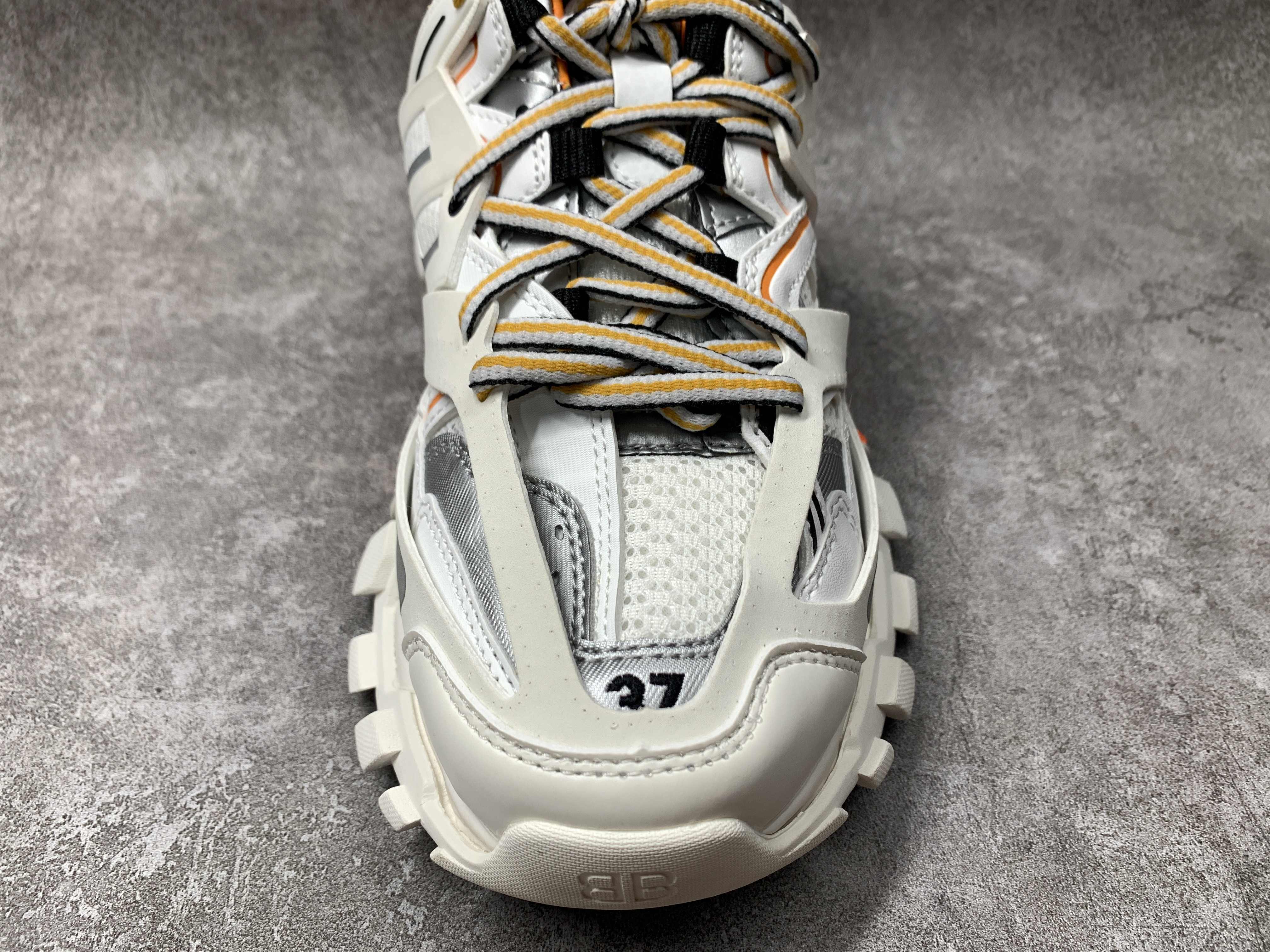 Balenciga Track Mule White Orange