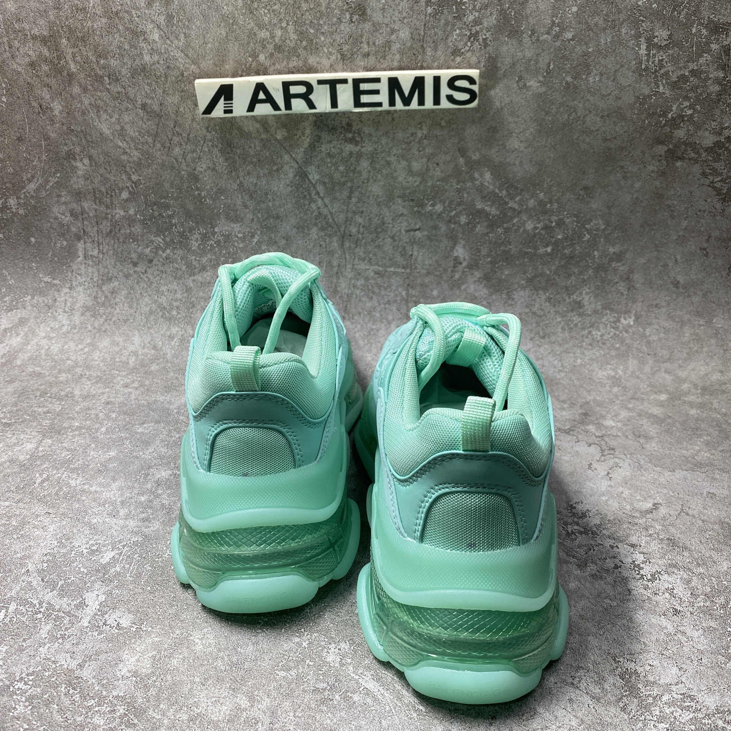 Balenciga Triple S Clear Sole Green