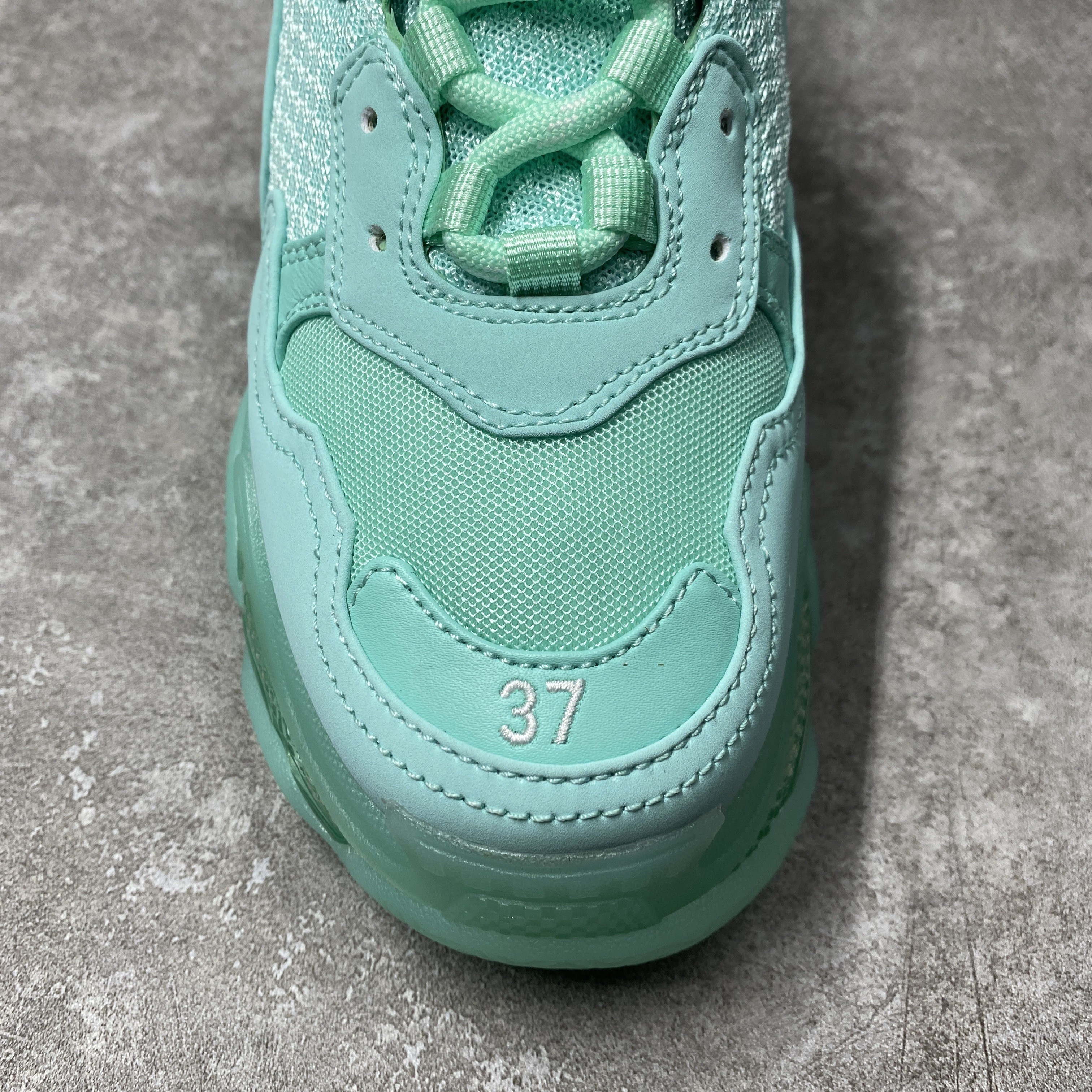 Balenciga Triple S Clear Sole Green