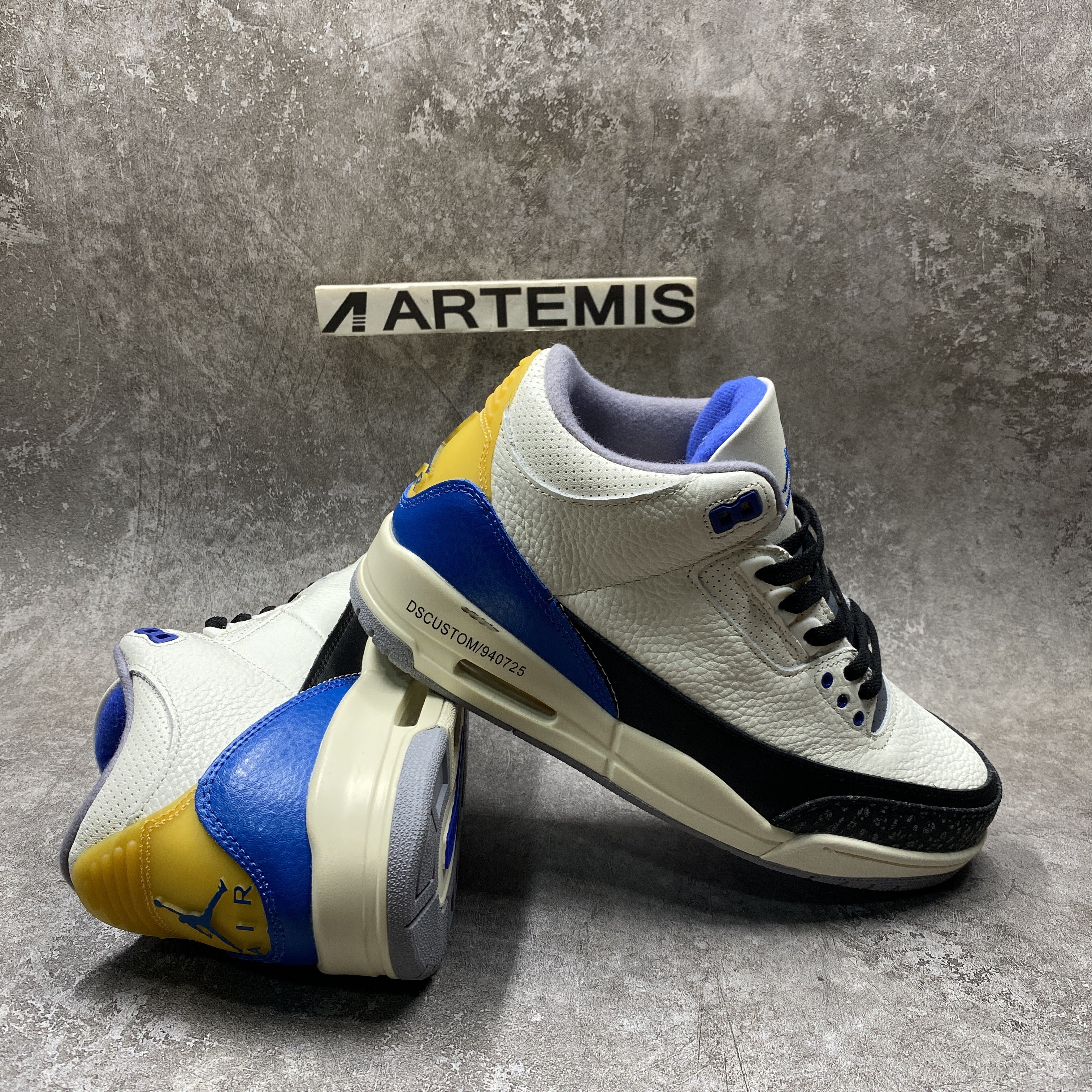 Air Jordan 3 Retro UNC White Black Blue Yellow
