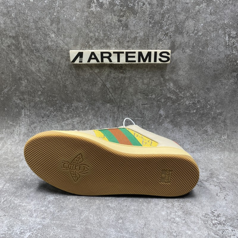 GC Screener Web Stripe GG-jacquard Leather Sneaker