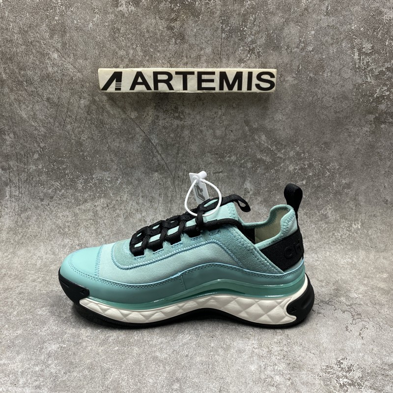 Ch*el pre-owned cloth trainers in green