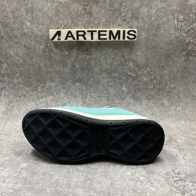Ch*el pre-owned cloth trainers in green