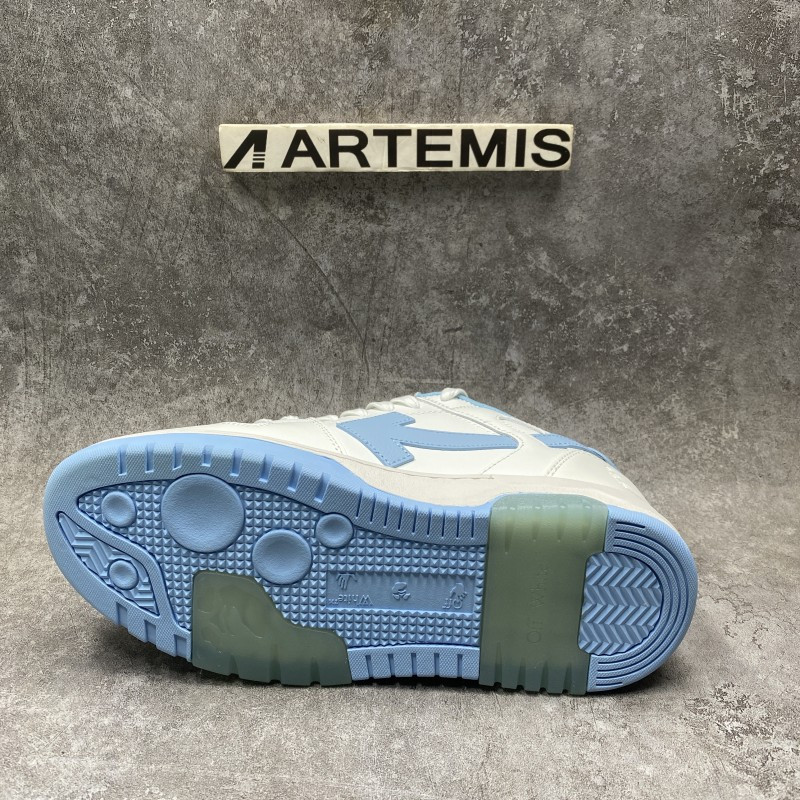 OFF-WHITE Out Of Office OOO 30 MM Low Tops White Light Blue
