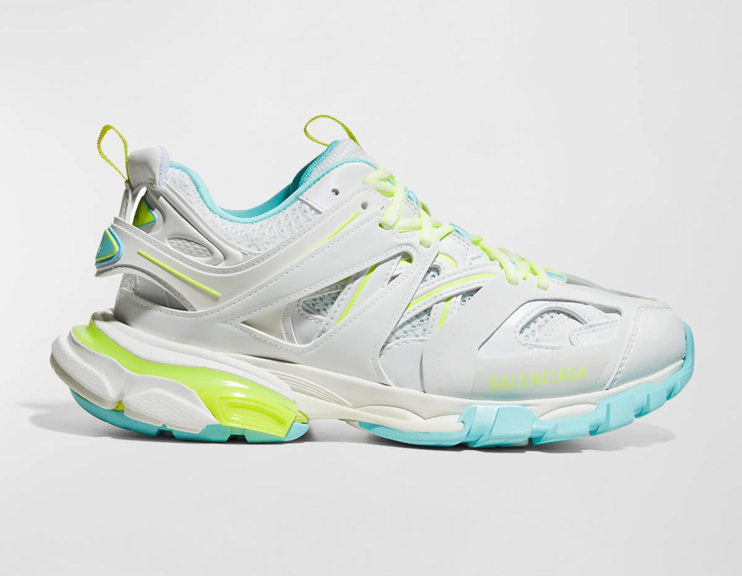 Balenciga Track White Neon Yellow