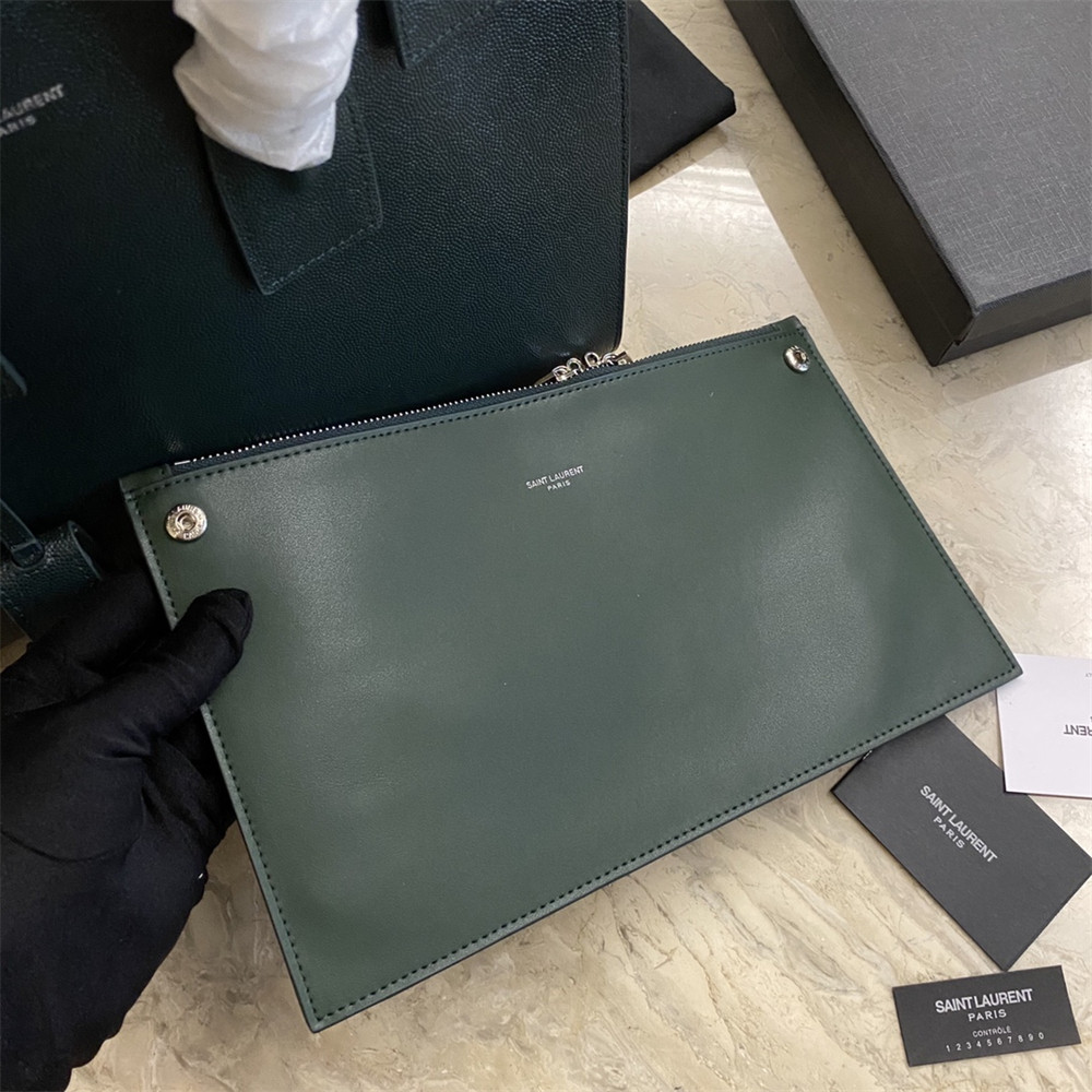 Y*L sac de jour nano in grained leather green