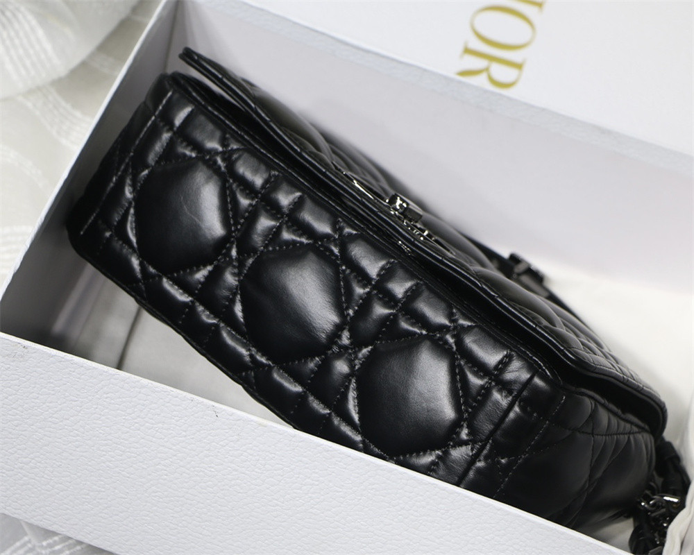 medium d*or caro bag S*pple cannage calfskin 25.5 x 15.5 x 8 cm