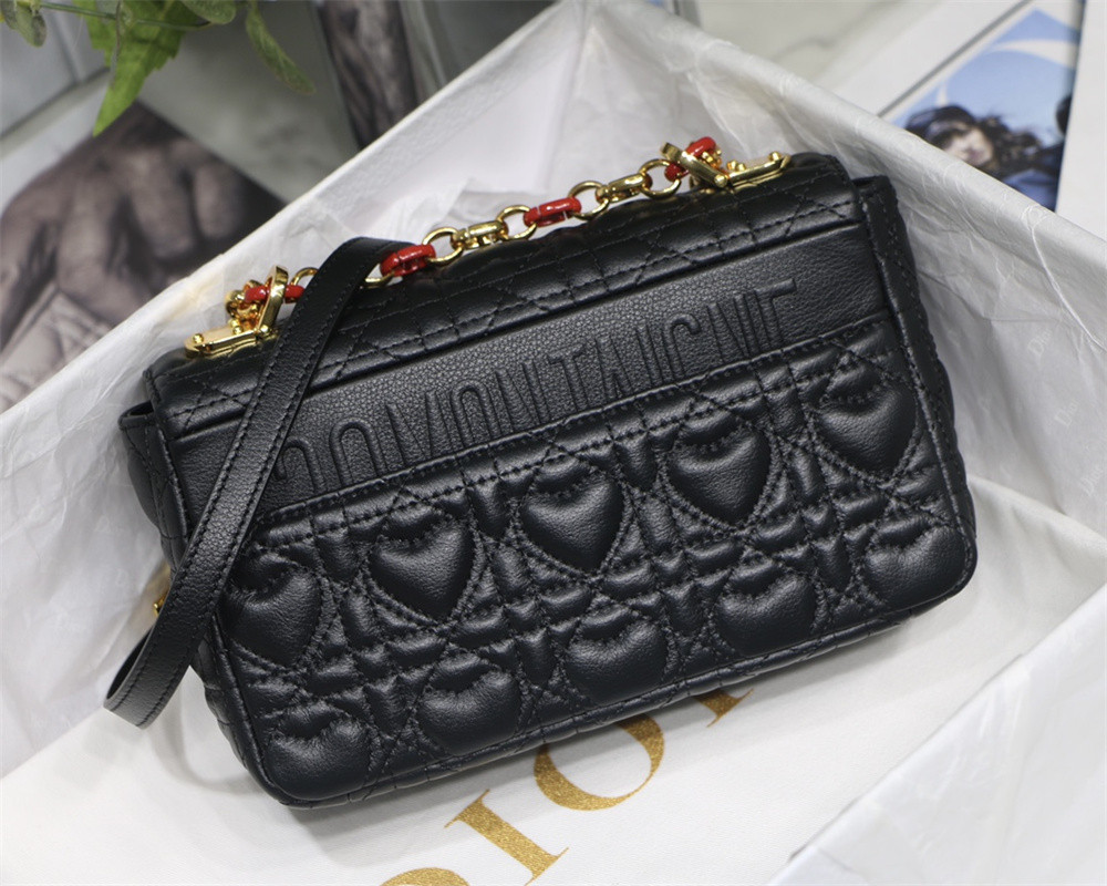 small D*or caro bag amour black 20 x 12 x 7 cm