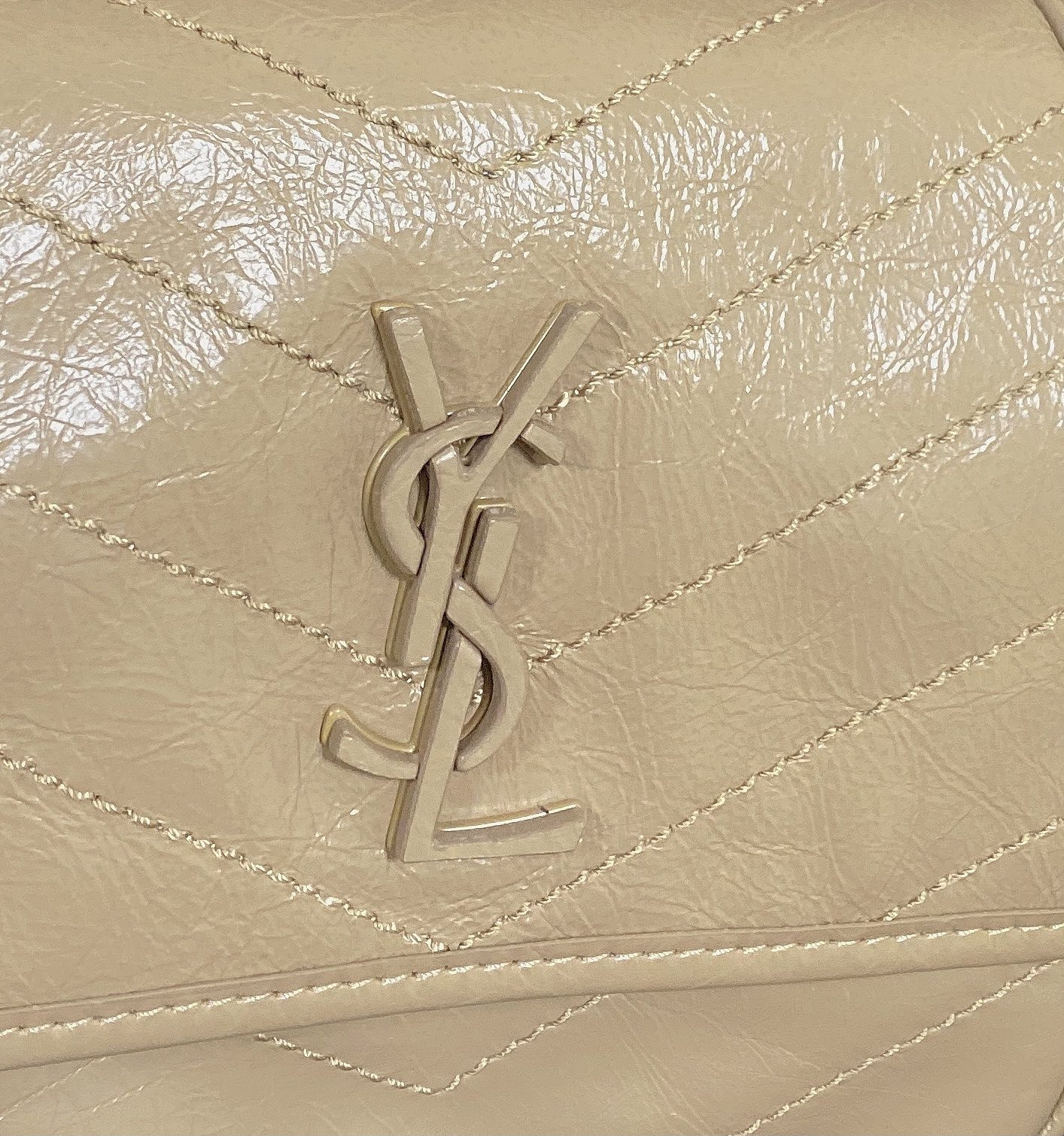 Y*L niki baby in vintage leather dark beige 8.2 x 6 x 2.9 inches