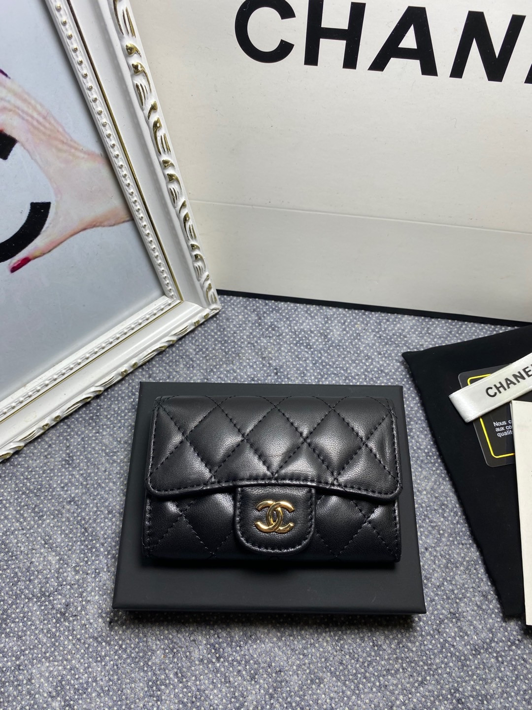 Ch*el card holder 11.3 x 7.5 x 2.5 cm