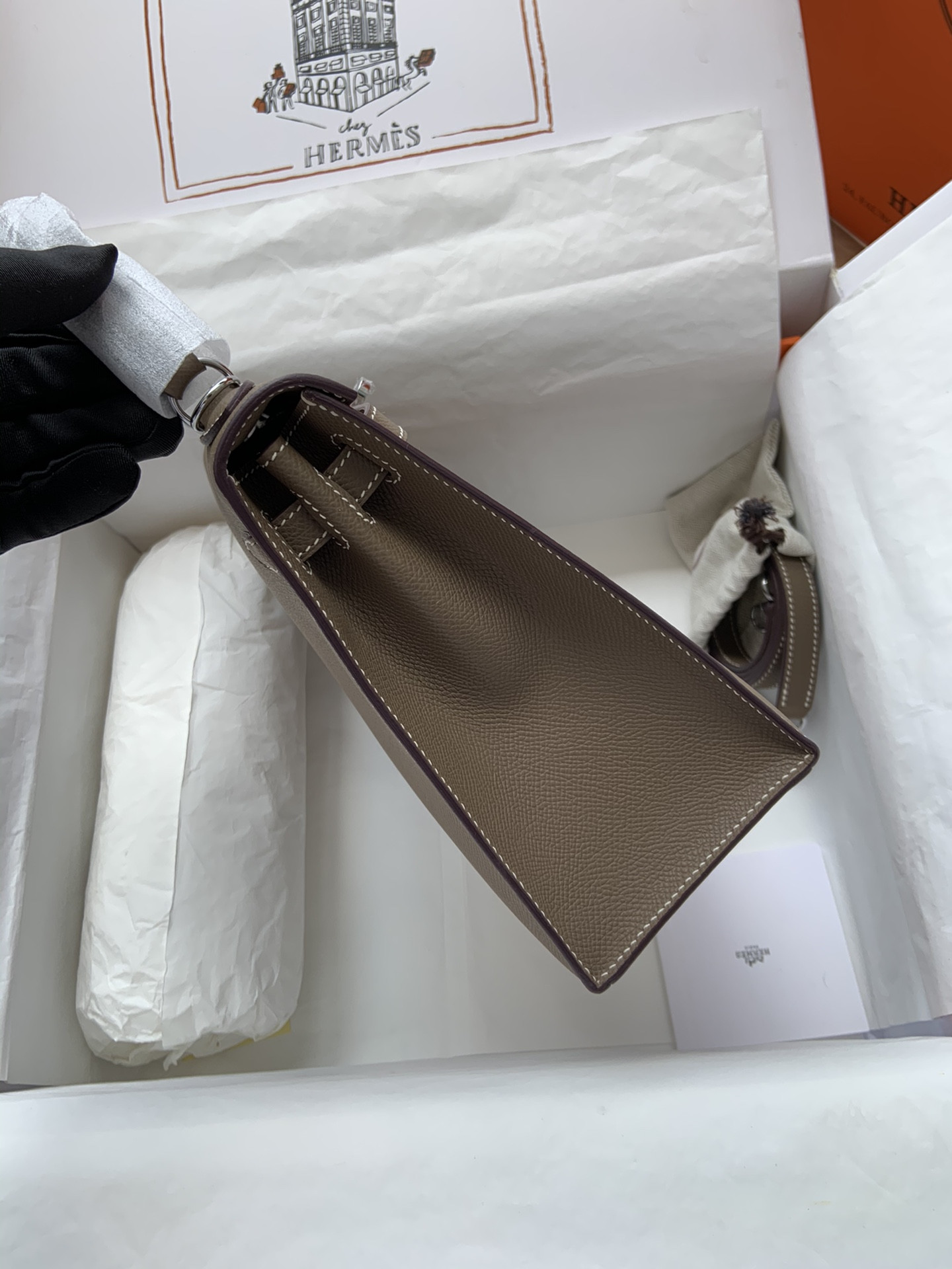 H**mes Kelly Silver-tone Hardware 25 28