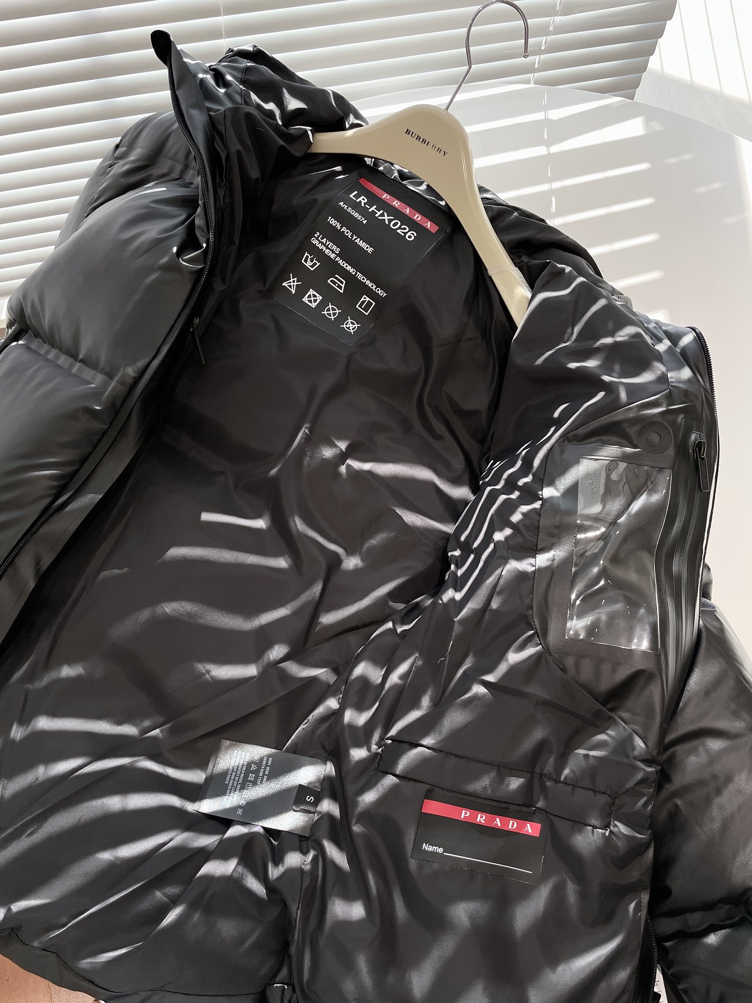 Pra*a light re-nylon hooded puffer jacket