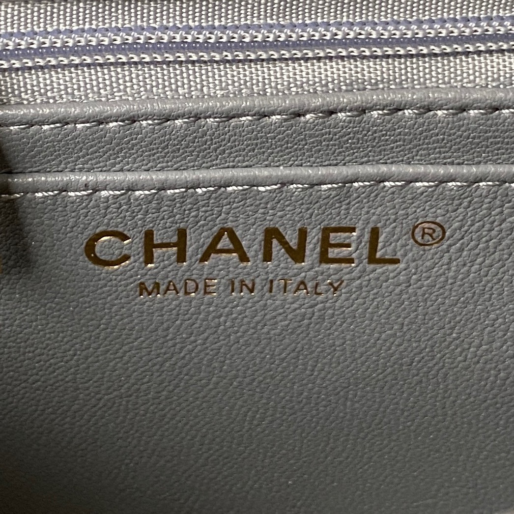 Ch*el mini classic handbag with top handle 12 × 20 × 6 cm