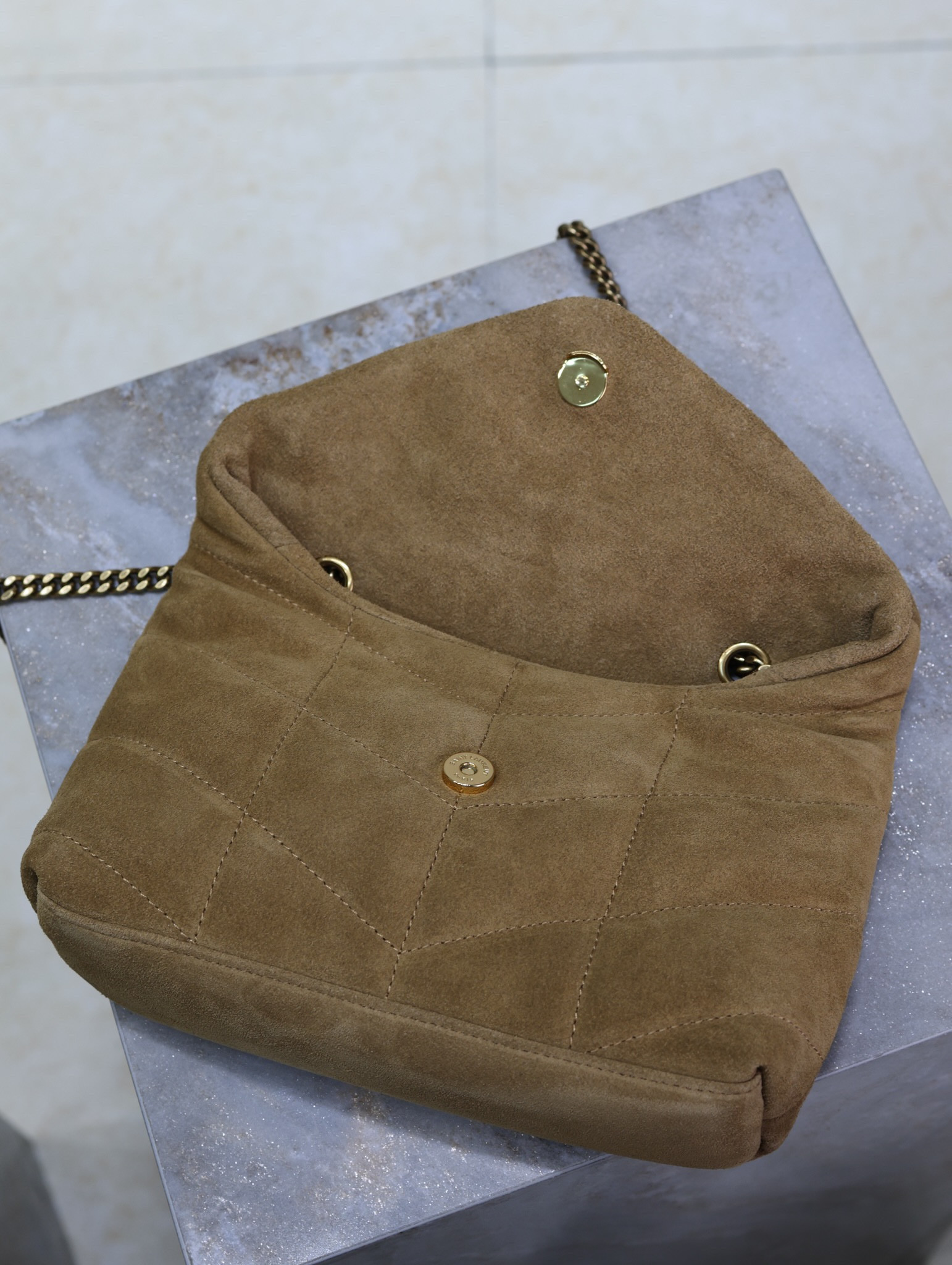 Y*L loulou mini puffer (suede)  23×15.5×8.5cm