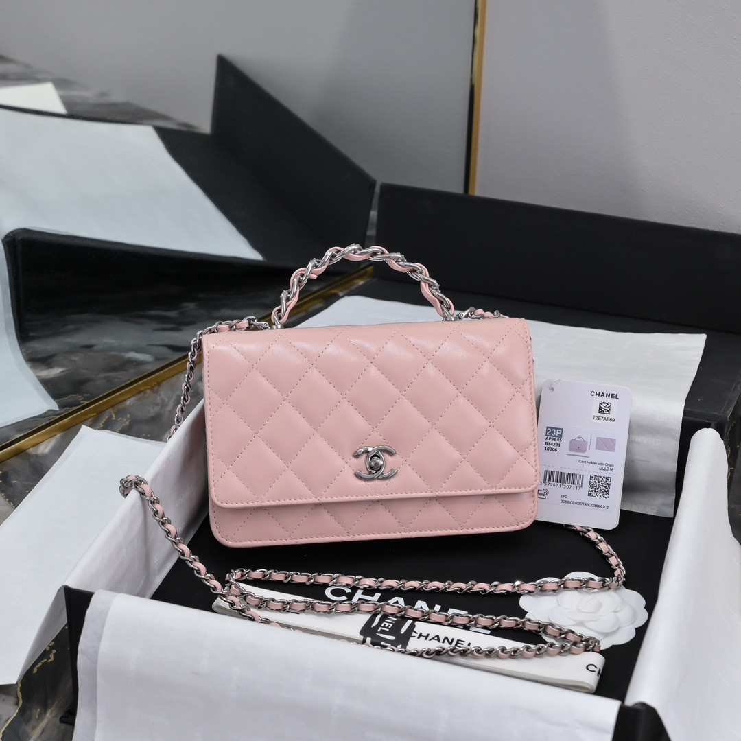 Ch*el clutch with chain 19x12x3.5cm