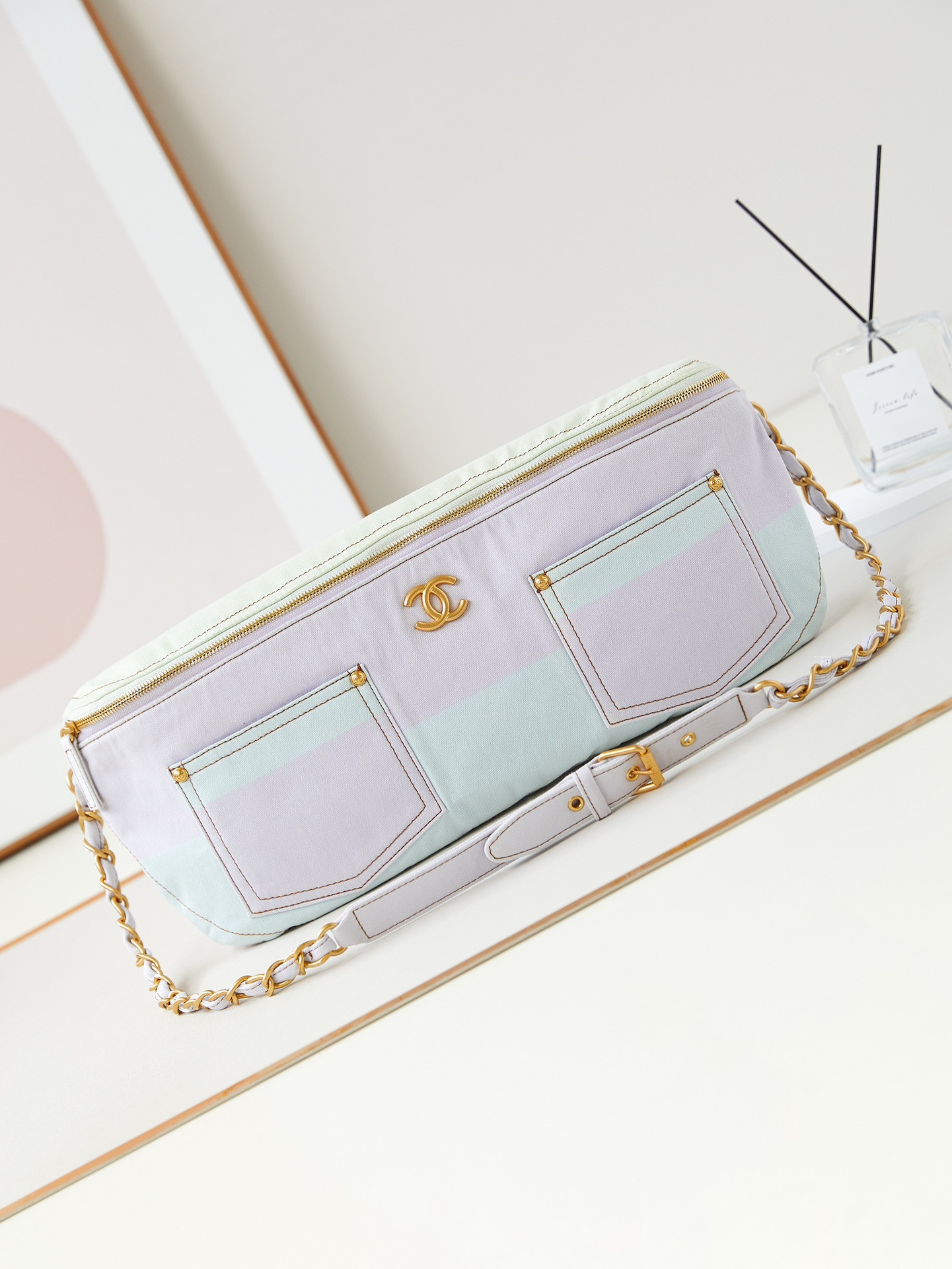 Ch*el waist bag 19x45x9cm