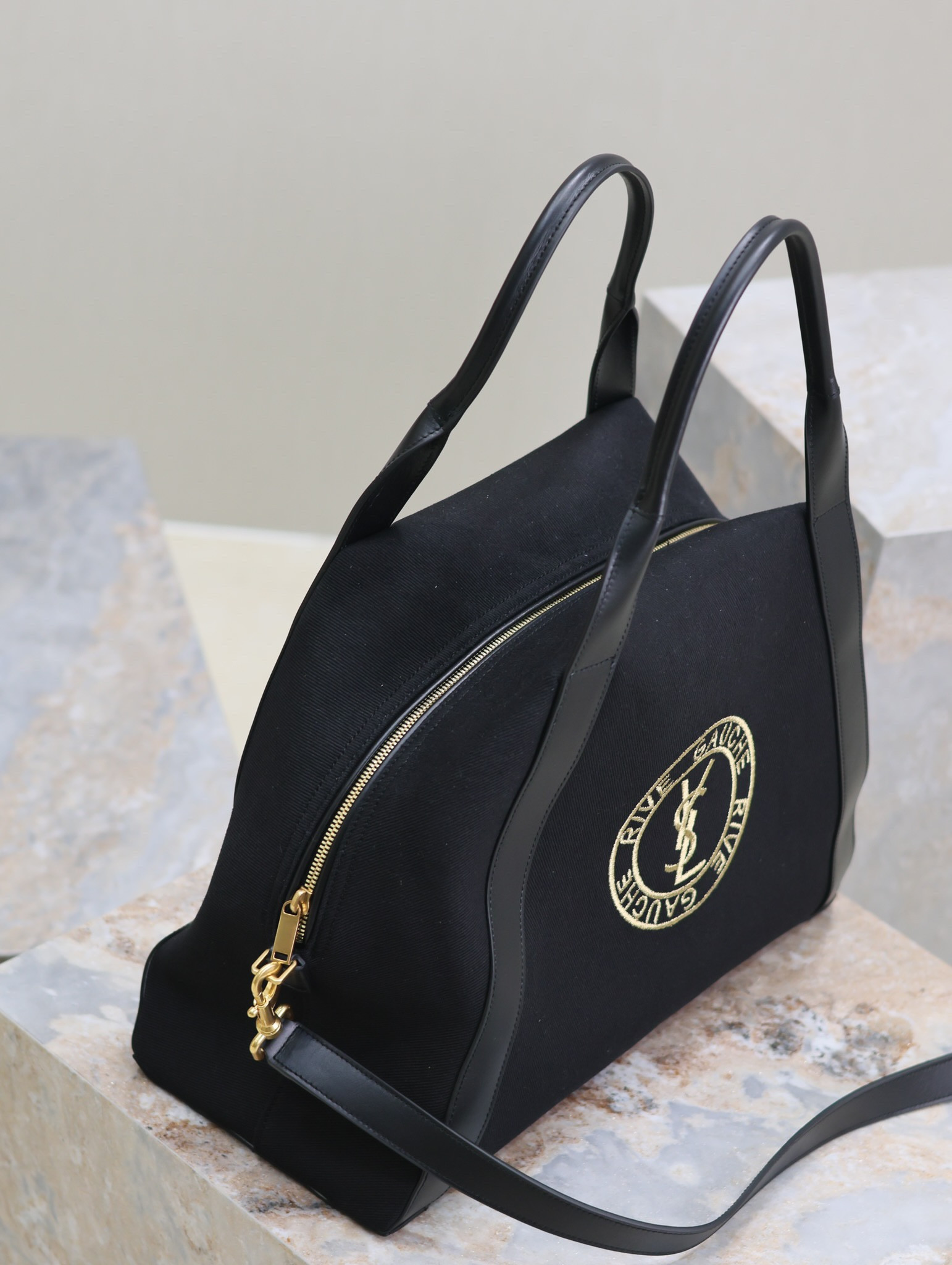 Y*L rive gauche bowling tote in canvas 42x32x18cm
