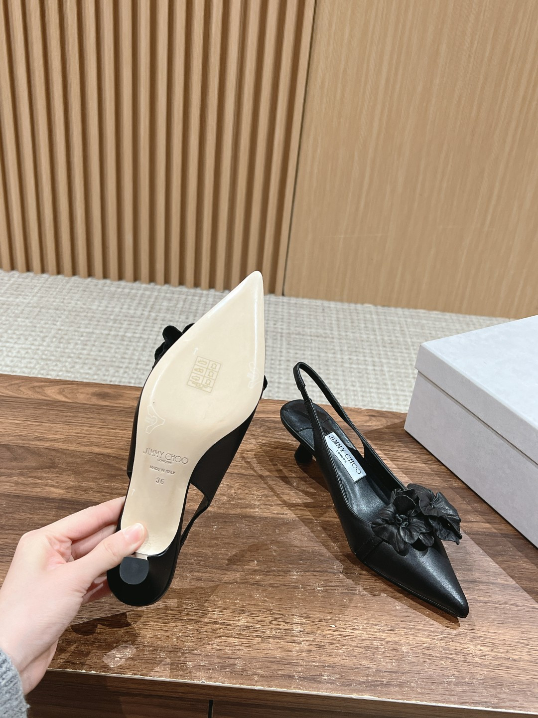 ua Ji*y Ch* rosalia flowers slingbacks 4.5cm