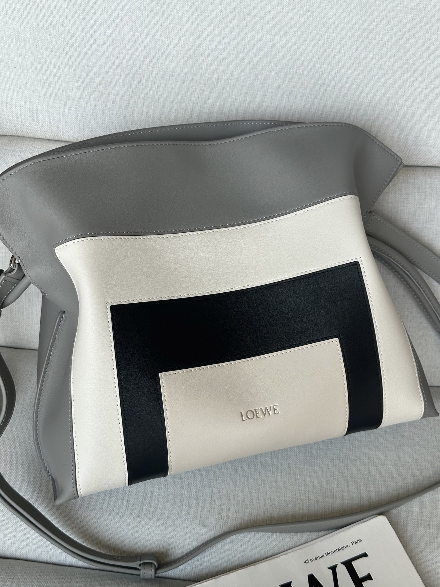 L0ew* x albers medium flamenco clutch in nappa calfskin 24.5x30x10.5cm