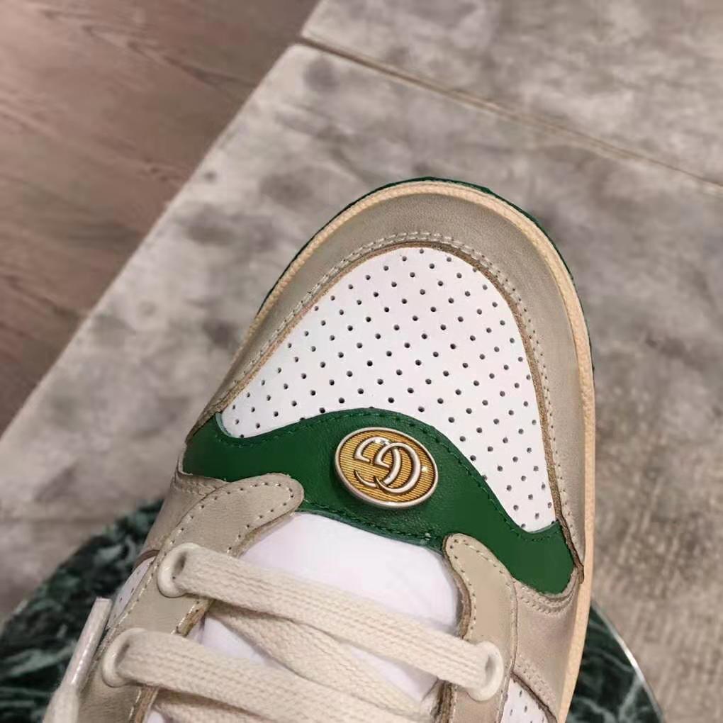 G*u*i men screener leather sneaker 3.6cm height-green
