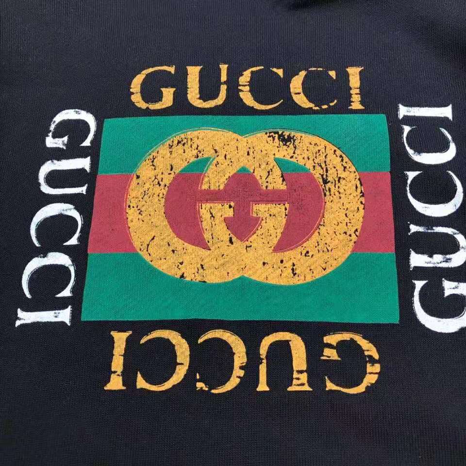 G*u*i men oversize sweatshirt with G*u*i logo in 100% cotton-black