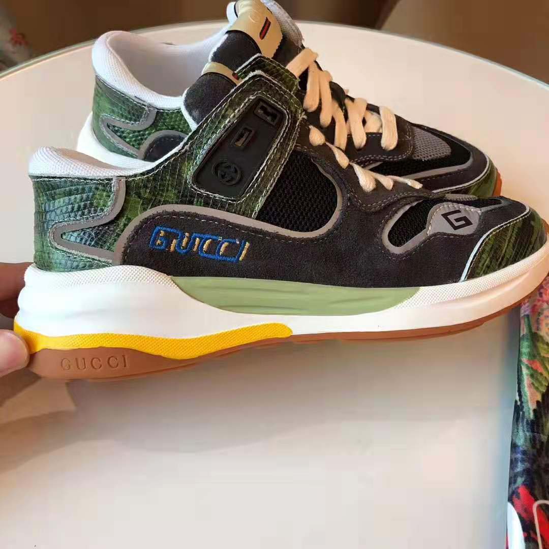 G*u*i men’s ultrapace sneaker in embroidered g detail 3 cm heel-green