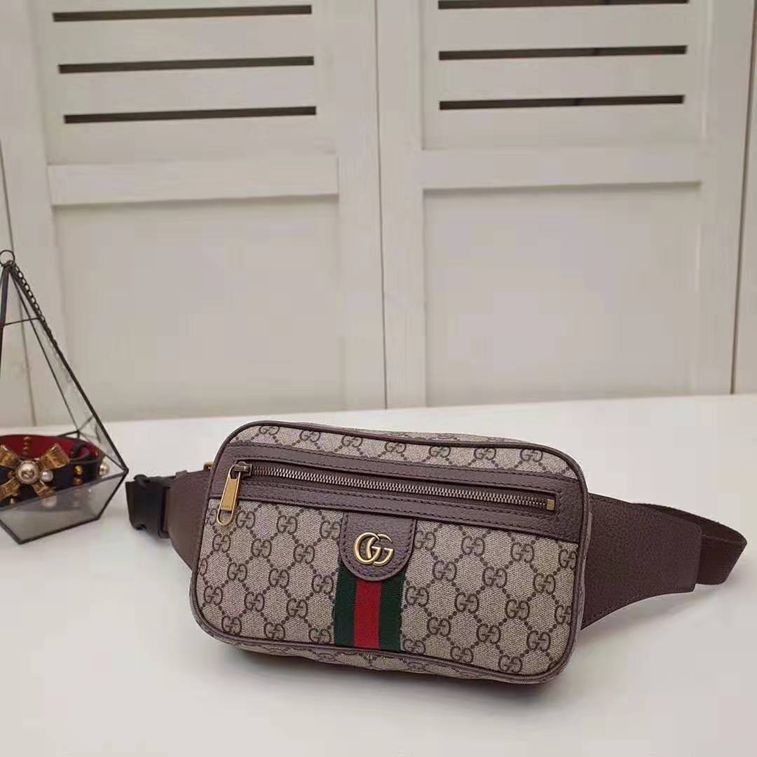 G*u*i gg unisex ophidia gg belt bag in beige/ebony soft gg supreme canvas