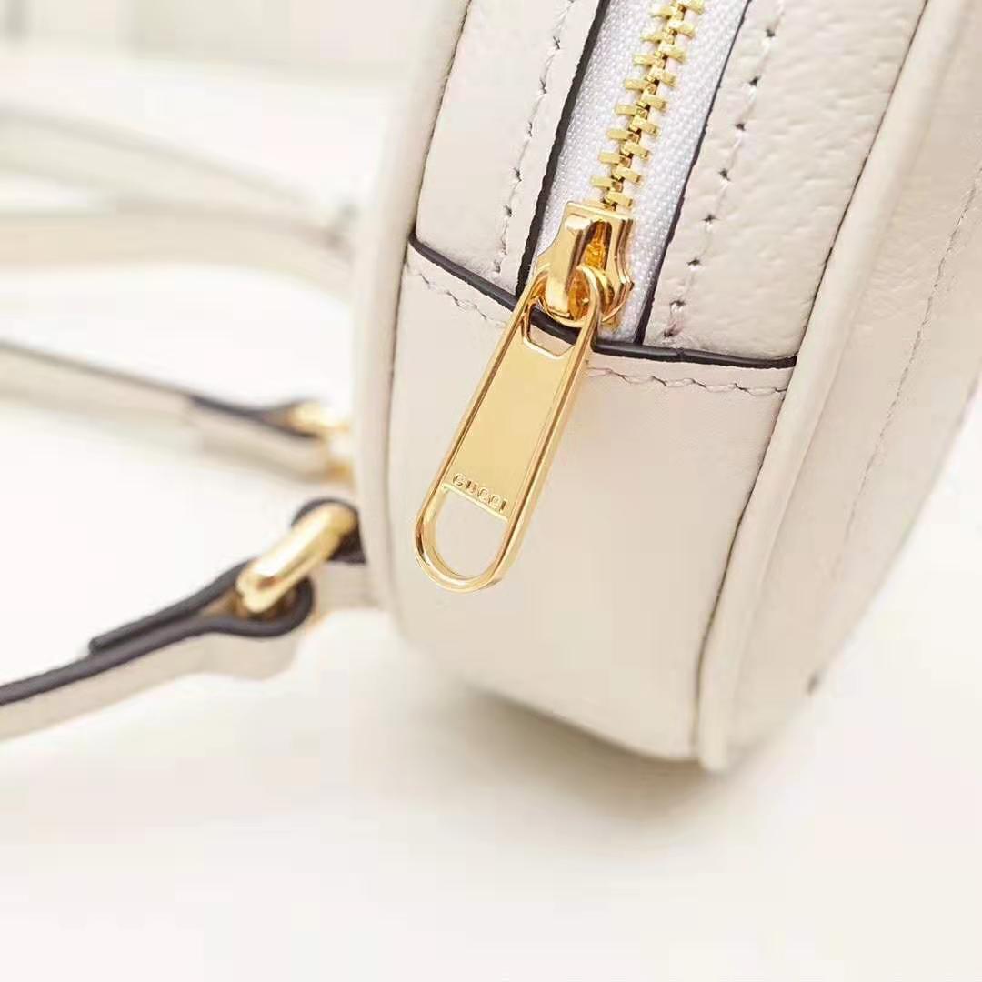 G*u*i gg women ophidia mini backpack with blue and red web in white leather