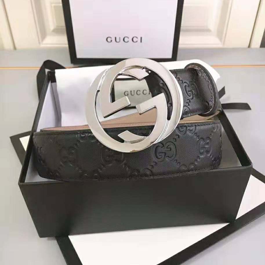 G*u*i unisex G*u*i signature leather belt-black